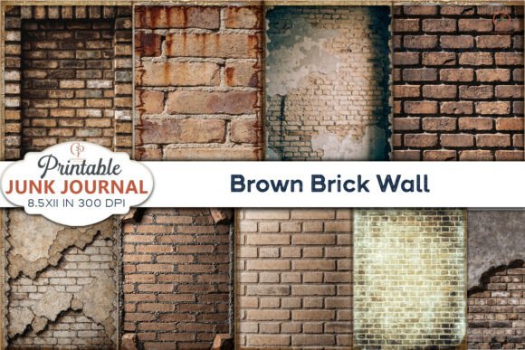 Brown Brick Wall Junk Journal Pages: Your Instant Download for Authentic Texture