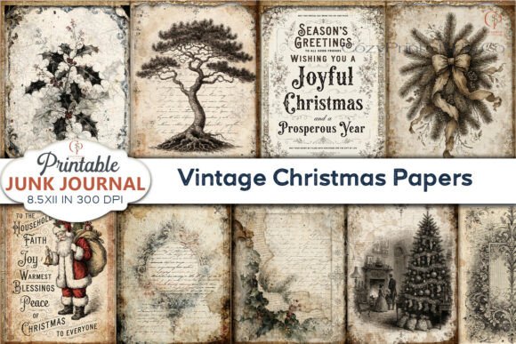 Crafting Holiday Magic with Vintage Christmas Papers Junk Journal