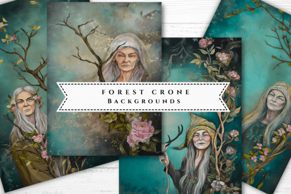 Embrace the Wisdom of the Woods: The Forest Crone Witch Esoteric Background
