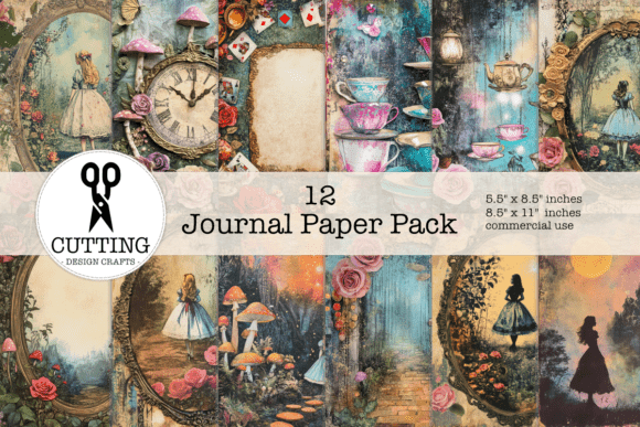 Enchanting Alice in Wonderland Journal: A Whimsical Design Asset