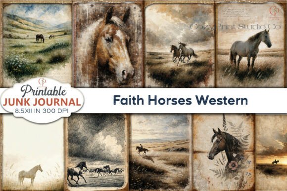 Faith Horses Western Junk Journal Pages: Your Creative Toolkit