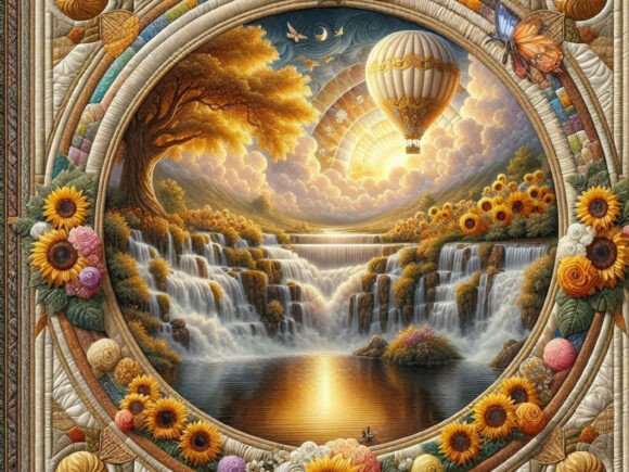 Golden Horizons Bundle: Fantasy Digital Paper Magic
