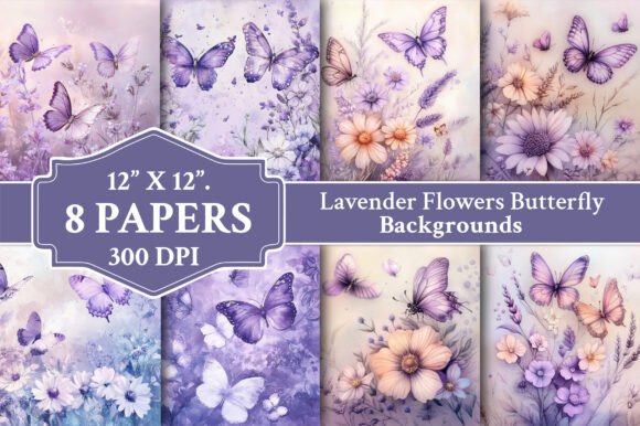 Lavender Flowers Butterfly Digital Paper: A Designer's Go-To Asset