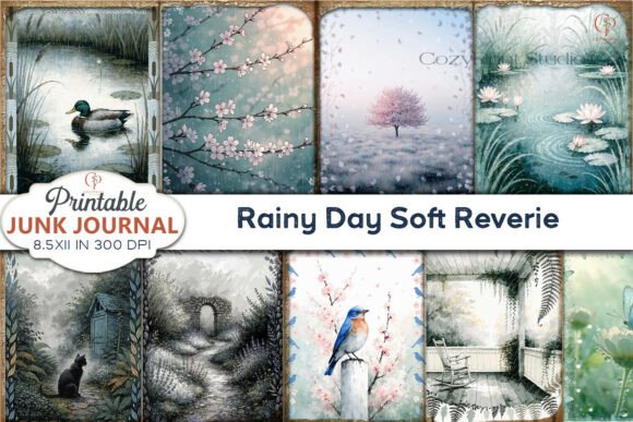 Rainy Day Soft Reverie Junk Journal Page
