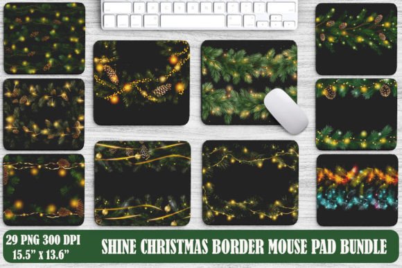 Shine Christmas Border Mouse Pad: A Sparkling Design Asset