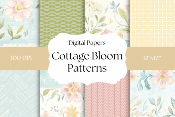 Soft Cottagecore Blooms: Digital Papers for Gentle Design