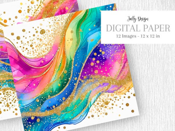 Unleash Creativity with Vivid Colored Rainbow Alcohol Ink Art